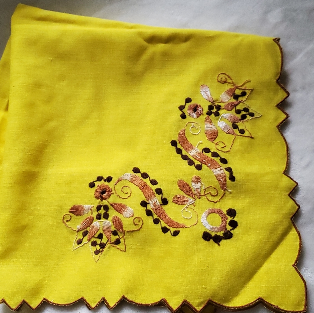 SALE Vintage Square Table Cloth